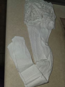 White Lace Top thigh High Socks