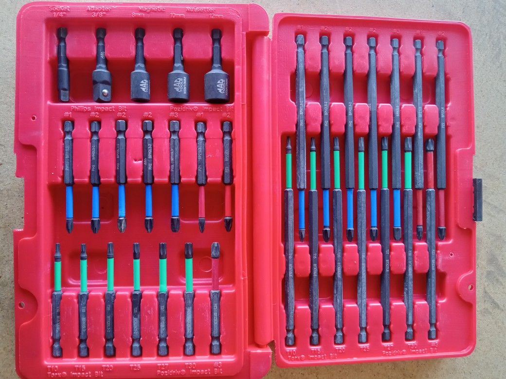 New MAC TOOLS, quick hex 33-Pc 1/4 Power bit set SD33KL.  π₯