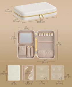 SONGMICS Travel Jewelry Pouch Organizer Box - Cloud White