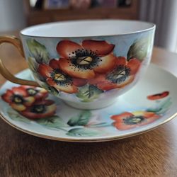 Nippon Tea Cup & Saucer - Poppy