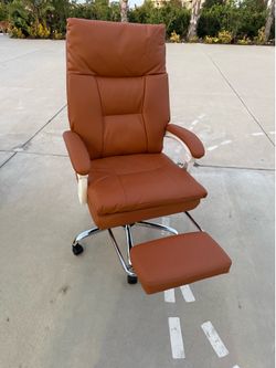Office Chair with Foot Rest Comfy Computer Game Desk Chair High Back Reclining Executive Office Chair with Thick Cushion