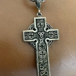 925 Sterling Silver  Celtic Cross . Matches Celtic Ring I Have Listed  