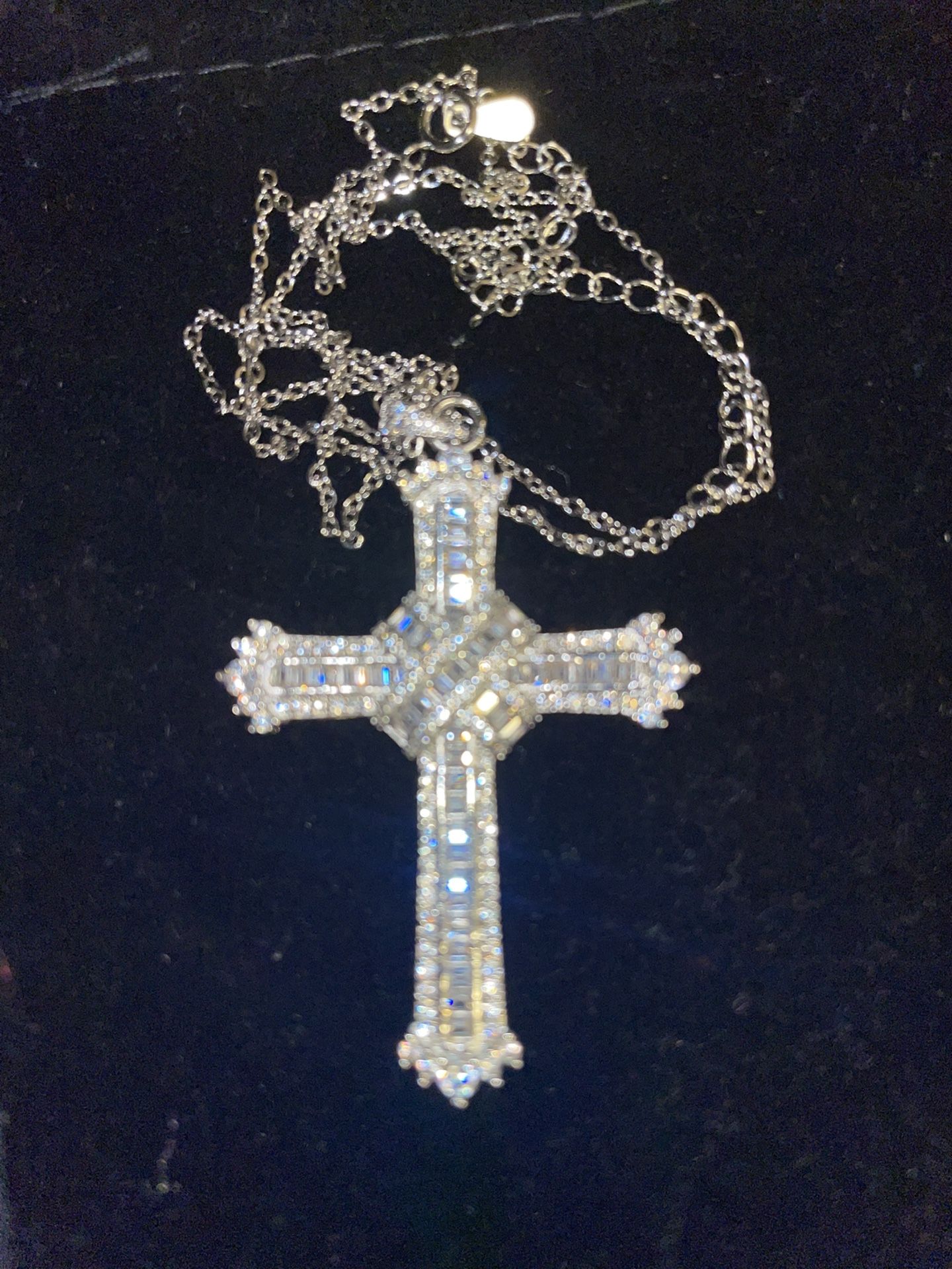 Icy Silver Cross Necklace