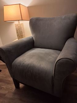 Gray Velvet Wingback Accent Chair