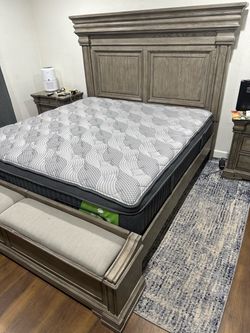 King size bed frame with storage