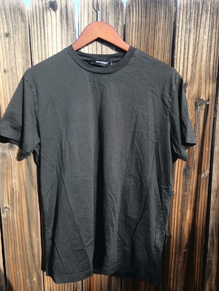 DSQUARED2 T Shirt Large Black W/White Print Distressed Vtg