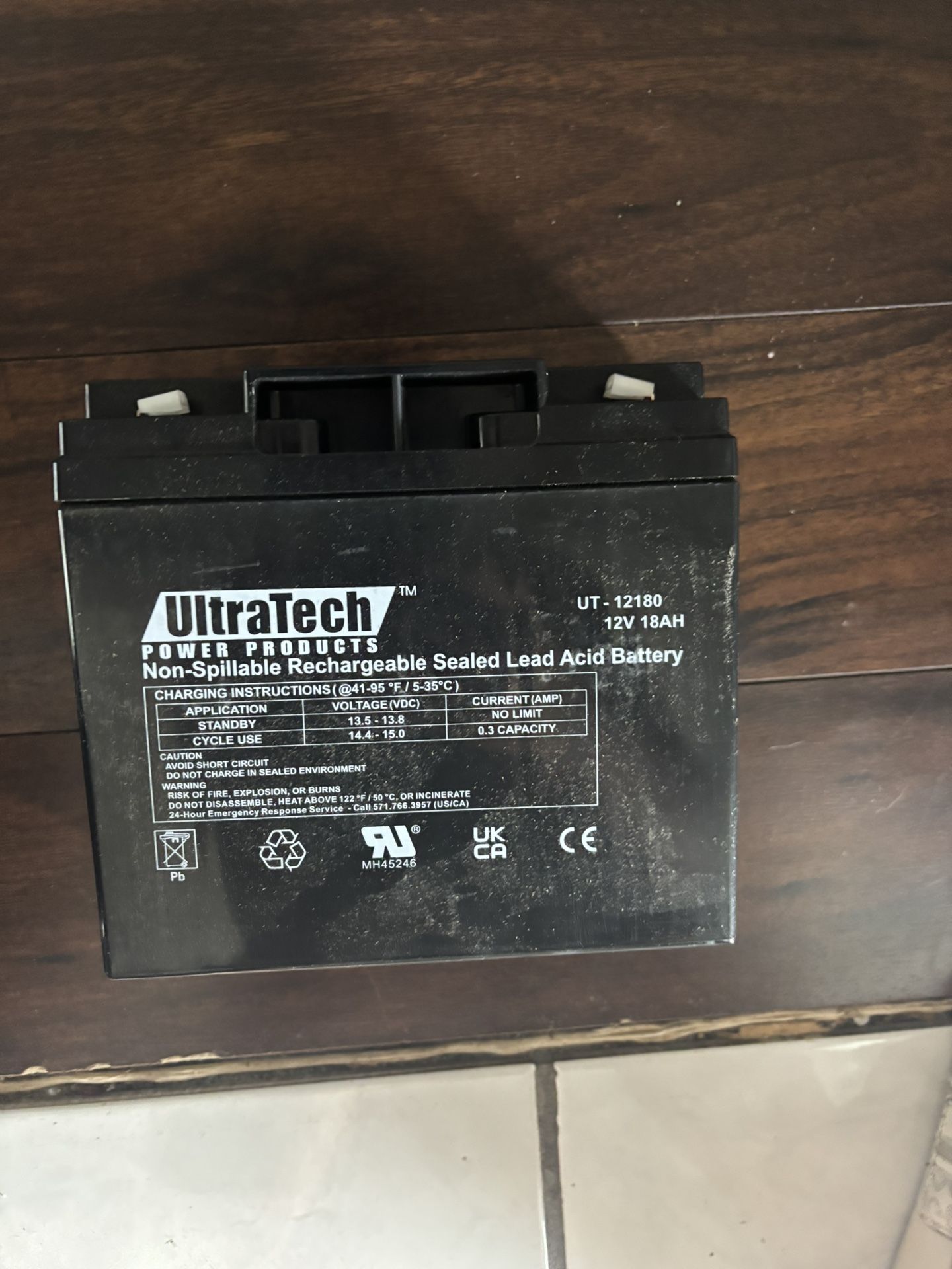 Ultratech UT-12180 12V 18Ah Sealed Lead Acid