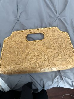 Beautiful yellow leather handbag 