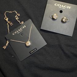 Coach earrings and necklace set