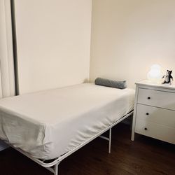 Twin Bed Set — Zinus 12” Memory Foam Mattress + Foldable Metal Frame