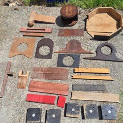 26 Unique Salvaged Wood Piece Parts Art Craft Supplies Project Woodworking Vintage Clock Case