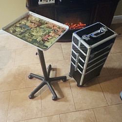 Adazzo 4in1 Rolling  Case on  Wheels  & Hair Stylist Table 