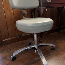 Medical Stool Adjustable chair with wheels gray Del-Tube Corp. division of E F.Brever