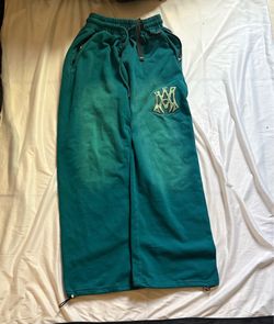 teal amiri  oversized sweatpants