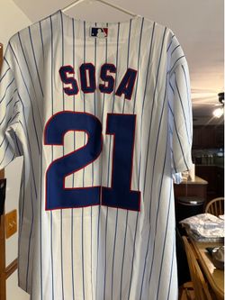 Sammy Sosa Chicago Cubs Jersey White Pinstripes Brand New All Stitched 2X or 3X
