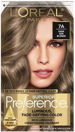 NEW LOREAL PARIS PREFERENCE DARK ASH BLONDE CONDITIONING HAIR COLOR 7A DYE