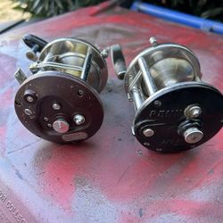 Two Older Fishing Reels In Good Condition, With Line