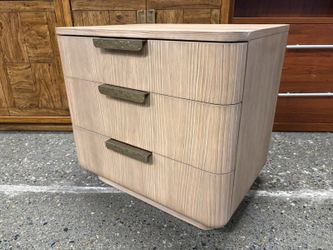 RESTORATION HARDWARE Ciro Greige Oak Closed Nightstand