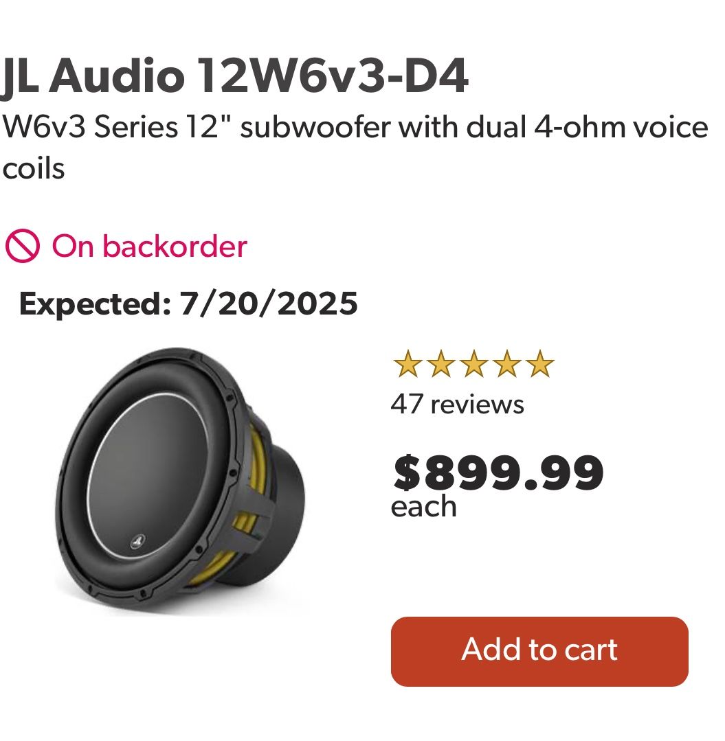2 - JL Audio 12W6v3-D4 In Ported Box