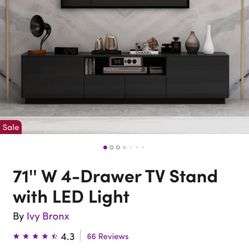 Tv Stand -4 Drawers- With LED light
