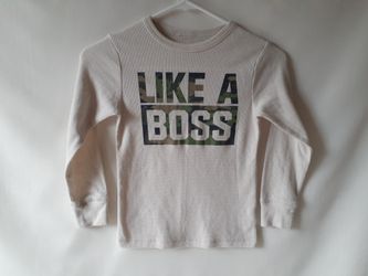 PLACE..LIKE A BOSS boys beige long sleeve thermal top size S