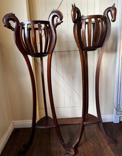 Vintage Mahaghany Plant Stands
