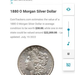 1880 O Morgan Silver Dollar