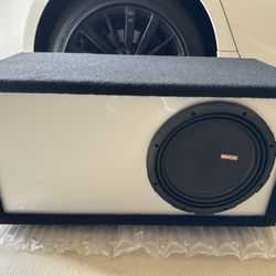 12 Inch White Carbon Fiber Single Vented Subwoofer Enclosure 