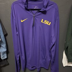 LSU Nike Dri-Fit Long Sleeve 1/4 Zip - Mens XL