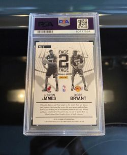 2013 Panini Elite Kobe Bryant & Lebron James Face 2 Face - RARE LOW POP  ICONIC CARD - Lakers Jersey 24 Collectibles - RARE PSA 10 GEM MINT - $1199  OBO for Sale in Carlsbad, CA - OfferUp