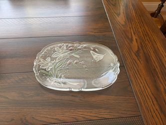 Mikasa Savoir Vivre Lily & Ribbon Crystal Platter
