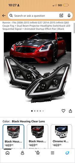 Infiniti G 37 coupe headlights parts