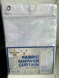 Fabric Shower Curtain - White 70” x 72”