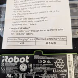 I Robot Roomba "Never used- Battery 