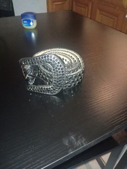 Rhinestone black belt For Men