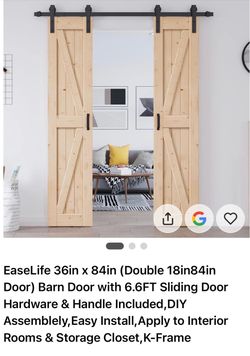 EaseLife Double Barn Door with Sliding Hardware