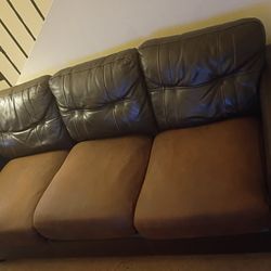 Now $150.00 Brown, Sofa, Leather-ish; $ 200.00 Now $100. You Must Pick Up, I Can't Deliver 
