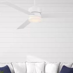 Hampton Bay Madison 52” LED Ceiling Fan w/ Remote – Matte White – New