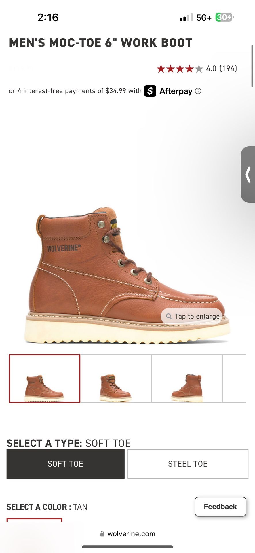 MEN'S MOC-TOE 6" WORK BOOT