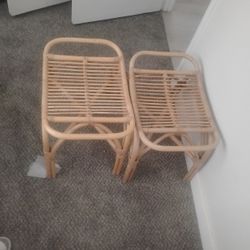 2 Bamboo Stools