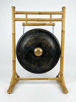 Tibet Golden Nipple Gong on Bamboo stand