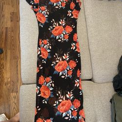 Charlotte Russe Red and Black Sheer Dress