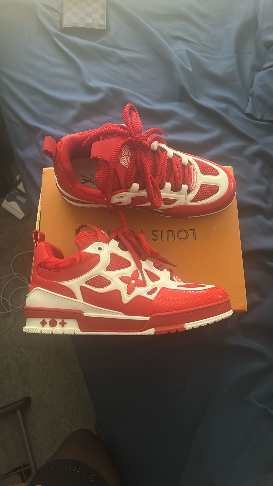 Louis Vuitton Size 10 Red Skate Sneakers 