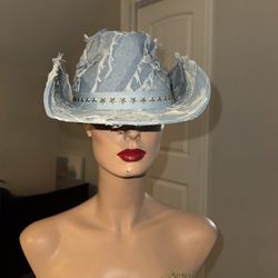 Denim Western Hat