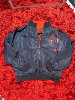 Reversible Gothic Bomber Jacket Medium Black & Red