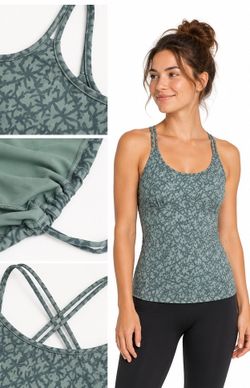 Patagonia Medium Sage Green Printed Strappy Tank