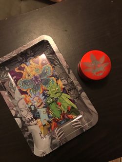 Rick and Morty weed tray and grinder