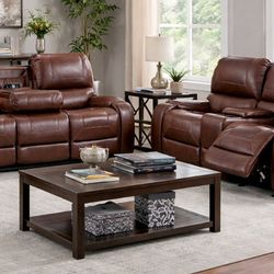 Winslow brown Reclining Sofa and loveseat