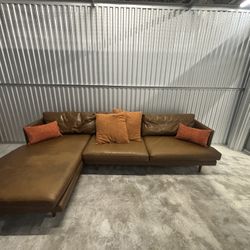 Article Brand Leather Sectional Couch