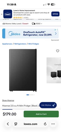 Hisense 2.5-cu ft Mini Fridge ( Black ) ENERGY STAR